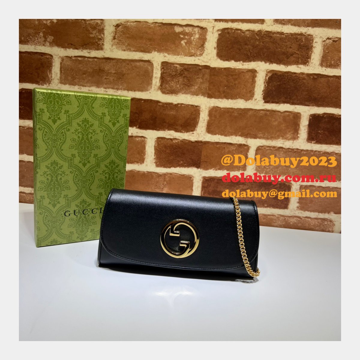 G*u*i replica clutches blondie 725215 continental chain wallet