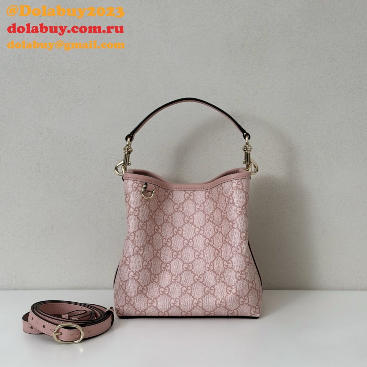G*u*i shop the gg emblem mini bucket 1:1 mirror 815118 bag