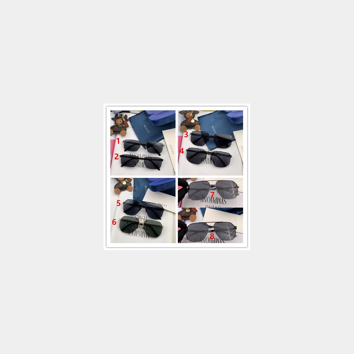 G*u*i high quality inspired g0502/7708/1731/1201 replica sunglasses